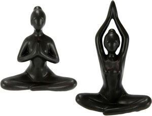 I.GE.A. Dekofigur "Yoga-Frau", 2er Set, Yogafigur, Yogaskulptur