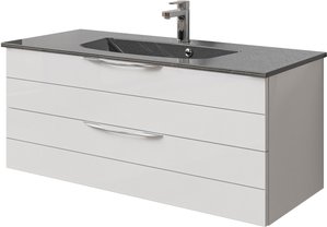 Saphir Waschtisch "Serie 6025 Mineralmarmor-Waschtisch mit Unterschrank, 117 cm breit", Waschplatz mit 2 Schubladen, hängend, verschiedene Ausführungen