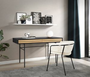Woodman Schreibtisch "Stripe", Kombination von Metall & Holz, Breite 130 cm