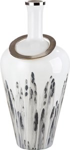 GILDE Bodenvase "Statuario", durchgefärbtes Glas, mit Metallring