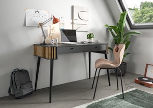 INOSIGN Schreibtisch "Stavanger, Breite 120 cm, in grau Nachbildung und grau Nachbildung", Bürotisch, Arbeitstisch, Computertisch, Arbeitszimmer, retro