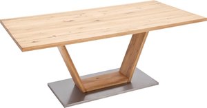 MCA furniture Esstisch "Greta", Esstisch Massivholz mit Baumkante, gerader Kante oder Tischplatte
