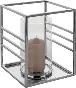 Glas, und Casalist ca. Höhe Kerzenhalter cm aus Aluminium 44 Stumpenkerzenhalter, \