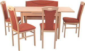HOFMANN LIVING AND MORE Essgruppe "6tlg. Tischgruppe", (Spar-Set, 6 tlg., 6tlg. Tischgruppe), Stühle montiert