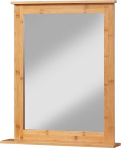 welltime Badspiegel "Bambus New", Badezimmerspiegel mit Bambus-Rahmen, eckig 58x70cm