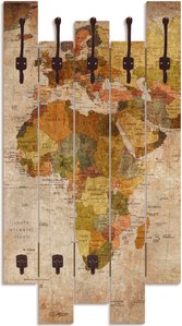 Artland Garderobenleiste "Weltkarte", teilmontiert