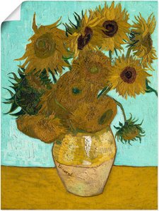 (1 Blumen, Poster als - Wandaufkleber Artland Sonnenblumen. Größen St.), versch. Leinwandbild, \