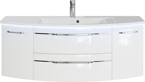 Saphir Waschtisch "Serie 7045 Mineralmarmor-Waschtisch und Unterschrank, 131 cm breit", Waschplatz mit 2 Schubladen, 2 Türen, Badmöbel Set mit Waschtisch