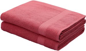 my home Strandtücher "Juna, 2 Badetücher 100x180, 100% Baumwolle", (2 St.), Handtuch-Set und als Serie, weich, Handtücher in Uni-Farben