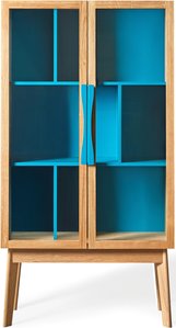 Woodman Bücherregal "Hilla", Breite 88 cm, Türen mit Glaseinsätzen, Holzfurnier aus Eiche
