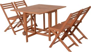 Garden Pleasure Garten-Essgruppe ", Tischgruppe "ANAHEIM"", (Set), 4 Stühle (klappbar), Tisch LxB: 110x90 cm