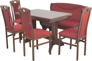HOFMANN LIVING AND MORE Essgruppe "6tlg. Tischgruppe", (Spar-Set, 6 tlg., 6tlg. Tischgruppe), Stühle montiert
