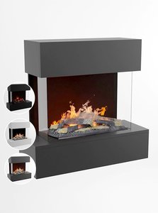 GLOW FIRE Elektrokamin ""Hölderlin"", Wasserdampfkamin mit 3D Feuer mit integriertem Knistereffekt