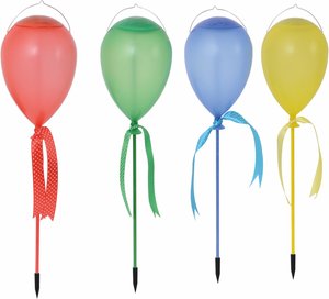 näve LED Gartenleuchte "4er-Set LED Deko-Solar "Ballon"", als Spieß oder hängend, incl. 1x LED 0,06W, Bunt, Material: Kunststoff