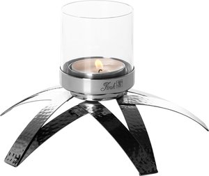Fink Kerzenhalter "CLAIRE, mit Glaszylinder", (1 St.), Teelichthalter aus Edelstahl, 1-flammig