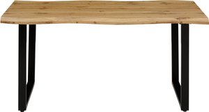HELA Esstisch "Giselle Baumkantentisch Küchentisch", Kufengestell, Industrial Design, 140 - 200 cm Breite, natur oder grau