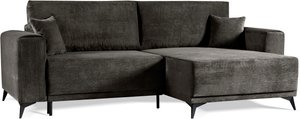 WERK2 Ecksofa "Scandic L-Form", Moderne Eckcouch in Cord, Sofa mit Schlaffunktion & Bettkasten
