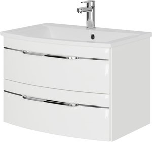 Saphir Waschtisch "Serie 7045 Mineralmarmor-Waschtisch und Unterschrank, 71,5 cm breit", Waschplatz mit 2 Schubladen, Badmöbel Set mit Waschtisch