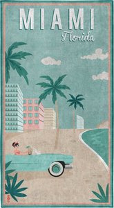 Seahorse Strandtuch "Miami", (1 St.), mit Miami Beach Aufdruck