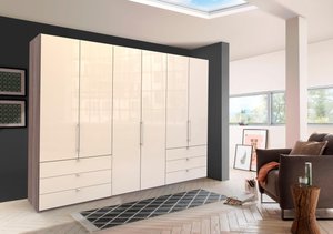 WIEMANN Falttürenschrank "Loft, in stilvoller Optik, Made in Germany", widerstandsfähige Glasfronten, geräuscharme Türen, mit Panoramaöffnung