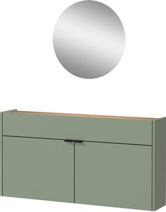 GERMANIA Garderoben-Set "Ameca", (Set, 2 St.), Mehrzweckschrank und Spiegel, geringe Tiefe, ideal für schmale Flure