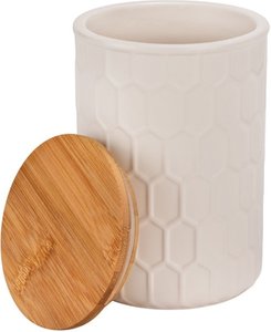 WENKO Vorratsdose "Maya", (1 tlg.), FSC, Vorratsdose aus Keramik mit Bambus-Deckel