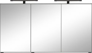 HELD MÖBEL Spiegelschrank ""Trento", Badezimmerschrank, Badmöbel", Breite 120 cm, mit 3D-Effekt, Spiegeltüren, inklusive LED-Beleuchtung