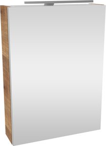 FACKELMANN Spiegelschrank "SBC", (Spiegelschrank mit LED-Aufsatzleuchte), Aufsatzleuchte, Schalter und Steckdose, Breite 50cm, Anschlag links