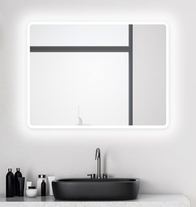 Talos Badspiegel "Talos Black Moon", 80 x 60 cm, Design Lichtspiegel
