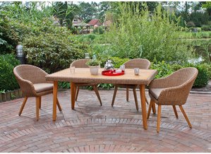 Tischgruppe für den Garten oder Terrasse GARDA-120 aus Akazie