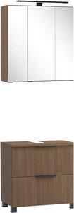 Waschplatz Set 2-teilig, 60 cm breit mit Spiegelschrank, Eiche SORRENT-03