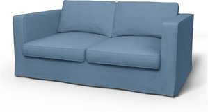 IKEA - Bezug für 2er-Sofa Karlstad, Vintage Blue, Leinen - Bemz