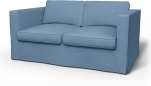 IKEA - Bezug für 2er-Sofa Karlanda, Vintage Blue, Leinen - Bemz
