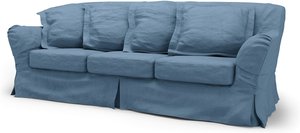 IKEA - Bezug für 3er-Sofa Tomelilla, Vintage Blue, Leinen - Bemz