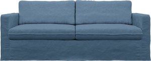 IKEA - Bezug für 3er-Sofa Karlstad, Vintage Blue, Leinen - Bemz