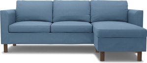 IKEA - 3er-Sofa Pärup mit Récamiere, Vintage Blue, Leinen - Bemz