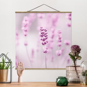 Stoffbild mit Posterleisten Zartvioletter Lavendel