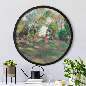 Rundes Gerahmtes Bild Auguste Renoir - Landschaft mit Figuren