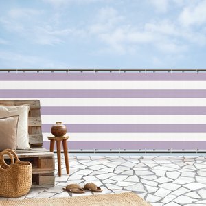 Balkon Sichtschutz Querstreifen in Lavendel