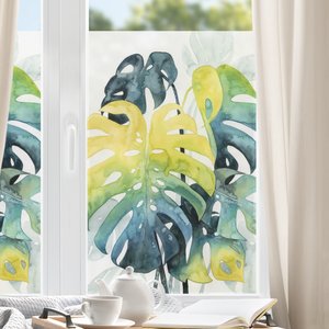 Fensterfolie Tropisches Blattwerk - Monstera