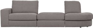 Graues Dreisitzer Sofa in modernem Design Rücken echt bezogen