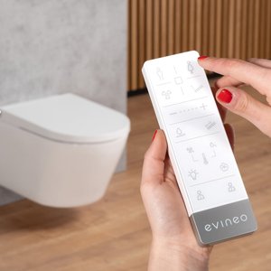 evineo Ersatz-Fernbedienung für Dusch-WCs inkl. Wandhalterung, BL001129,