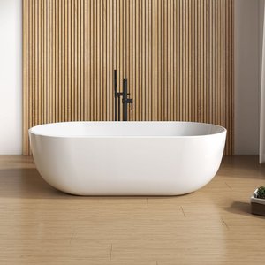 rivea Yara slim Freistehende Badewanne für individuelle Ab- und Überlaufsysteme L: 178 B: 90 cm, BR0070WH,