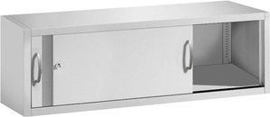 Aufsatzschrank für Schiebetürenschränke aus Stahl 160 cm breit lichtgrau T 50 H 50