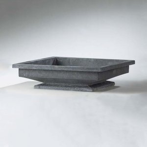 Flache Pflanzschale & Vogelbad aus Stahl/Cortenstahl - Fonare Hira / 20x60x60cm (HxBxT) / Cortenstahl