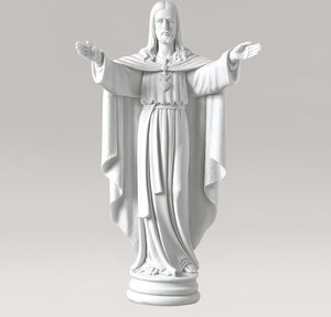 Marmorguss - Gartenskulptur Gottessohn segnend - Christus Benedicta / 108x60x37cm (HxBxT)