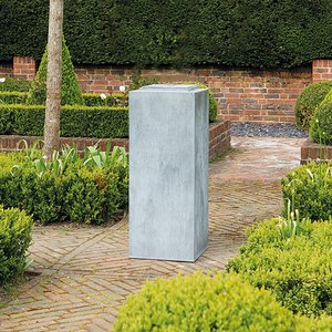 Metall Garten Säule für Sonnenuhr & Skulpturen - Nimerena / 90x33x33cm (HxBxT) / Stahl galvanisiert