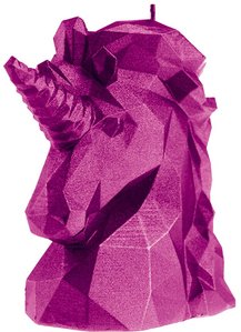Pferdekopf Figur im modernen Design - Einhorn Kerze vegan - Simera / Pink glänzend
