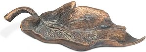 Kleines blattförmiges Vogelbad aus Bronze - Vogeltränke Blatt / Bronze Sonderpatina