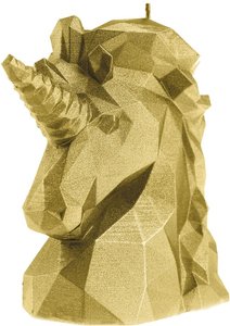Pferdekopf Figur im modernen Design - Einhorn Kerze vegan - Simera / Gold